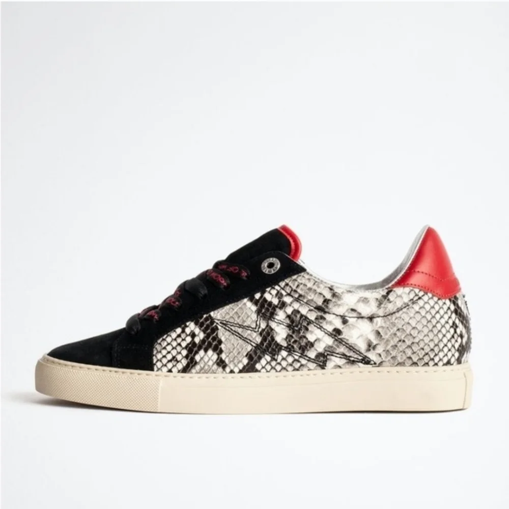 Zadig & Voltaire Women's Wild Low Top Snake Embossed Leather Sneakers Size 9